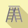 Construction ladder icon flat vector. Wooden step