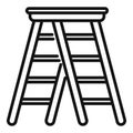 Construction ladder icon outline vector. Wooden step