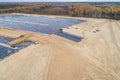 The construction of the landfill and installation of geomembrane Royalty Free Stock Photo