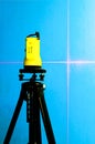 Laser measurement level for construction works, small depth of sharpness Royalty Free Stock Photo