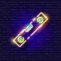 Construction level neon icon. Vector illustration for design. Repair tool glowing sign. Construction tools concept Royalty Free Stock Photo