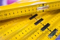Construction level ruler display on tools store Royalty Free Stock Photo