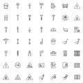 Construction line icons set Royalty Free Stock Photo