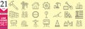 Construction line icons set. Outline web icon set, home repair tools. vehicle, elements, tools Royalty Free Stock Photo