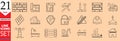 Construction line icons set. Outline web icon set, home repair tools. vehicle, elements, tools Royalty Free Stock Photo