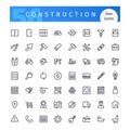 Construction Line Icons Set