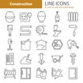 Construction line icons set for web and mobile design Royalty Free Stock Photo