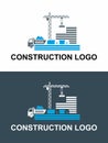 Construction logo. Simplified image of a building infrastructure