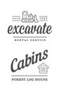 Construction logo template set, logotype pack. Vector pack Royalty Free Stock Photo