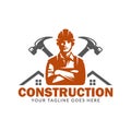 Construction logo template, suitable for construction company brand, vector format and easy to edit