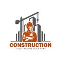 Construction logo template, suitable for construction company brand, vector format and easy to edit