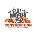 Construction logo template, suitable for construction company brand, vector format and easy to edit