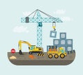 Construction machinary design. Royalty Free Stock Photo