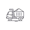 Construction machine line icon concept. Construction machine vector linear illustration, symbol, sign Royalty Free Stock Photo