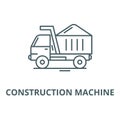 Construction machine vector line icon, linear concept, outline sign, symbol Royalty Free Stock Photo