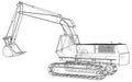 Construction Machine Vehicle. Excavator. EPS10 format. Vector created of 3d.