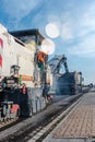 construction site for the repair of a municipal road with machines