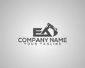 Construction Machinery Excavators YE letter vector Logo Design Royalty Free Stock Photo