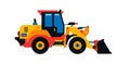 Construction machinery, front-end loader, tractor, excavator. Commercial vehicles for work on the construction site Royalty Free Stock Photo