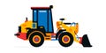 Construction machinery, front-end loader, tractor, excavator. Commercial vehicles for work on the construction site Royalty Free Stock Photo
