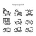 Construction machinery icons set simple Royalty Free Stock Photo