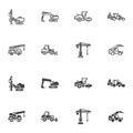 Construction machinery icon set