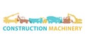 Construction machinery icon symbol. Ground works sign. Machines vehicles brand.