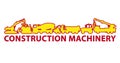 Construction machinery icon symbol. Ground works sign. Machines vehicles brand.