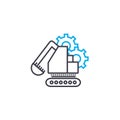 Construction machinery linear icon concept. Construction machinery line vector sign, symbol, illustration. Royalty Free Stock Photo