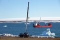 Construction machinery and ship in Arctic