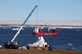 Construction machinery and ship in Arctic