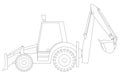 Construction machinery. Tractor. Coloring pages for children Royalty Free Stock Photo