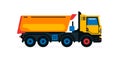 Construction machinery, truck. Commercial vehicles for work on the construction site. Vector illustration isolated on