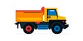 Construction machinery, truck. Commercial vehicles for work on the construction site. Vector illustration isolated on