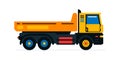 Construction machinery, truck. Commercial vehicles for work on the construction site. Vector illustration isolated on