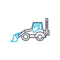 Construction machinery vector thin line stroke icon. Construction machinery outline illustration, linear sign, symbol Royalty Free Stock Photo