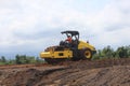 Bulldozer Construction machinery is working on road projects and building structures