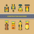 Construction Machines Top View Royalty Free Stock Photo