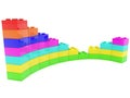 Construction made of colored toy bricks Royalty Free Stock Photo
