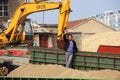 Construction Man, Chinese People life along the river in Suzhou Royalty Free Stock Photo