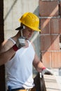 Construction Man Hitting Wood With Hammer Royalty Free Stock Photo