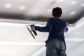 Interior build gypsum board ceiling Royalty Free Stock Photo