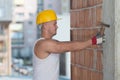 Construction Man Working With Hammer Royalty Free Stock Photo