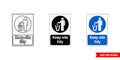 Construction mandatory sign keep site tidy icon of 3 types color, black and white, outline. Isolated vector sign symbol