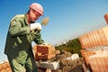 Construction mason worker bricklayer