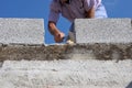 Construction mason worker bricklayer