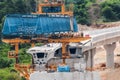 Construction of a mass rail transit line in progress Royalty Free Stock Photo