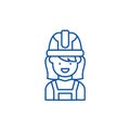 Construction master line icon concept. Construction master flat vector symbol, sign, outline illustration.