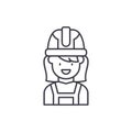 Construction master line icon concept. Construction master vector linear illustration, symbol, sign