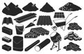Construction material isolated black set icon. black vector set icon building tools. Vector illustration construction Royalty Free Stock Photo